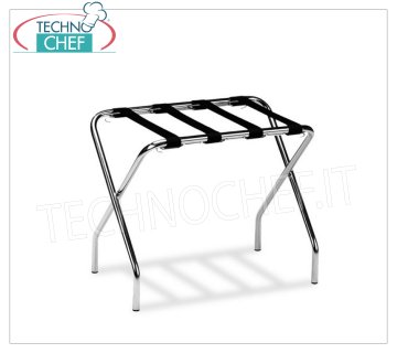 Portaequipajes con estructura plegable en tubo de acero cromado, sin borde, dim.mm.560x330x410h