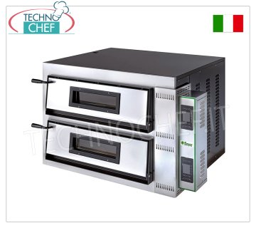 FIMAR - Horno de pizza eléctrico para 4+4 pizzas de 35cm, 2 cámaras independientes de 72x72cm,