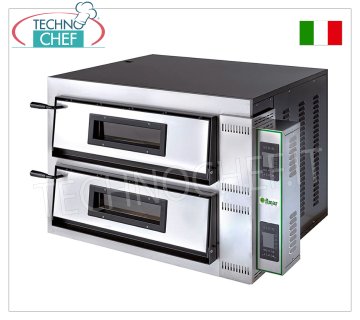 FIMAR - Horno de pizza eléctrico para 6+6 pizzas de 35cm, 2 cámaras independientes de 72x108cm,