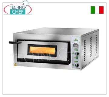 FIMAR - Horno de pizza eléctrico para 4 pizzas de 30 cm, 1 cámara de 61x61 cm,