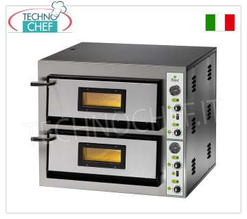 FIMAR - Horno eléctrico de pizza para 4+4 pizzas de 30cm, 2 cámaras independientes de 61x61cm,