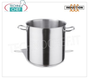 Technochef - Macetas 2 asas 18/10 ACERO INOXIDABLE, profesional para inducción Olla de acero inoxidable con 2 asas, capacidad 3 litros, también adecuada para placas de inducción, diám. 16 x 16h cm