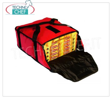 Technochef - Bolsa térmica para el transporte de cajas de pizza Ø 33 cm Bolsa térmica para transportar hasta 5 cajas de pizza Ø 33 cm - dim. mm externo. 360x360x170h
