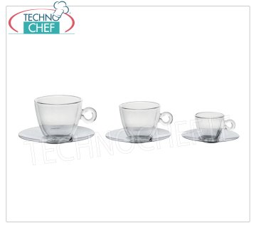 Café de cristal - tazas de capuchino TAZA DE CAFÉ CON PLATO DE ACERO INOXIDABLE, LUIGI BORMIOLI, Colección Duos Termico