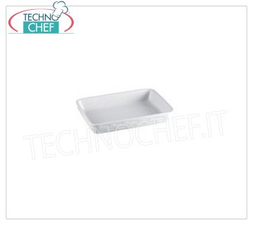 Fuentes de horno de porcelana Fuente de horno apilable rectangular blanca con cordón, cm.32x22, h.5, marca MPS PORCELLANE SARONNO