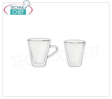 Café de cristal - tazas de capuchino TAZA DE CAFÉ, LUIGI BORMIOLI, Colección Duos Thermal