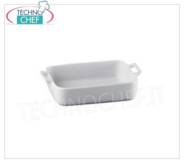 MPS PORCELLANE SARONNO - Sartén rectangular con asas en porcelana blanca