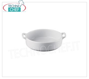 MPS PORCELLANE SARONNO - Sartén redonda con asas, en porcelana blanca, Diámetro cm.15, h.4.7