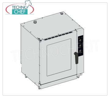 Technochef - Horno de convección ELÉCTRICO de convección para 10 BANDEJAS GN1 / 1 Horno eléctrico de convección a vapor para GASTRONOMÍA, capacidad 10 BANDEJAS GASTRONORM 1/1, versión con MANDOS ELECTROMECÁNICOS, V.400 / 3 + N, Kw. 16,5, peso 102 Kg, Dim.mm. 860x710x1020h