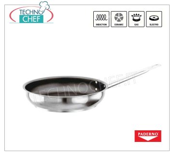 PADERNO - PAN 1 Mango Antiadherente de Acero Inoxidable para INDUCCIÓN, Profesional