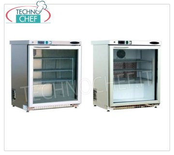 TECHNOCHEF - Congelador-Congelador 1 puerta de vidrio, lt.140, temperatura -15°/-25°C Congelador-Congelador 1 puerta vidrio, gabinete externo blanco, ventilado, temp.-15°-25°, capacidad lt.140, Gas R290, V.230/1, Peso 50 Kg, dim.mm.630x567x850h