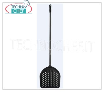 LILLY - Pala para pizza rectangular 3D de alto rendimiento 33 cm, Mod.117099 Pala para pizza rectangular 3D de alto rendimiento de 33 cm, versión FORED en aluminio anodizado negro, mango de 170 cm de longitud.