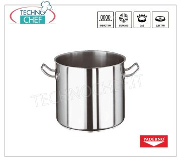 PADERNO - OLLA 2 asas de ACERO INOXIDABLE para INDUCCIÓN,