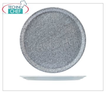SATURNIA - PLATO PARA PIZZA - Colección NAPOLI en Porcelana GRANITO GRIS