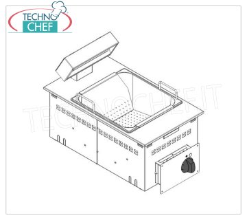 Calentador de patatas eléctrico profesional GN 2/3, empotrable, kW.0,65