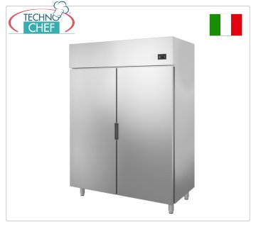 Technochef - Mueble frigorífico 2 puertas, profesional, acero inoxidable, 1400 lt., temp.0°/+8°C, ventilado, clase C