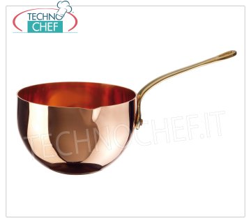 Cacerola para ponche de cobre, estañada por dentro, 1 asa