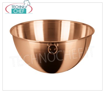Technochef - Bastardella hemisférica en cobre estañado internamente con anillo Varilla hemisférica de cobre con anillo, interior estañado, serie 15400, diámetro 260 mm