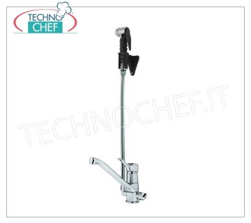 Grifo monomando con caño y ducha con flexo de 100 cm