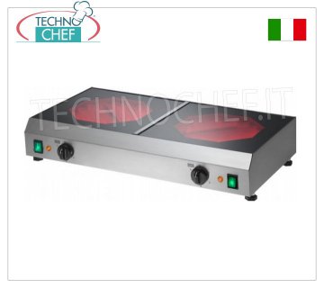 TECHNOCHEF - Placa eléctrica con doble placa vitrocerámica Ø 23 cm, Mod.PC30/2