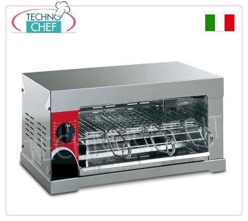 HORNO TOSTADOR CON 3 PINZAS DE ACERO CROMADO, GAMA COMPLETA