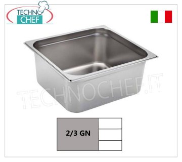 Cacerolas Gastronorm GN 2/3 en acero inoxidable, dim.mm 353x325