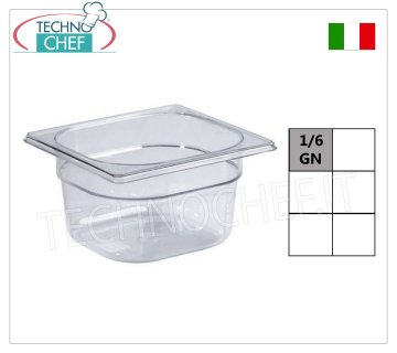Recipientes Gastronorm GN 1/6 de policarbonato, tamaño 176x162mm