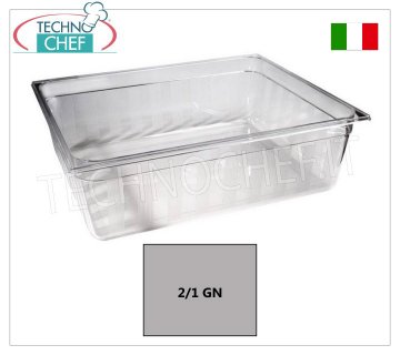 Bandeja de policarbonato Gastronorm GN 2/1, tamaño 650x530x200h mm