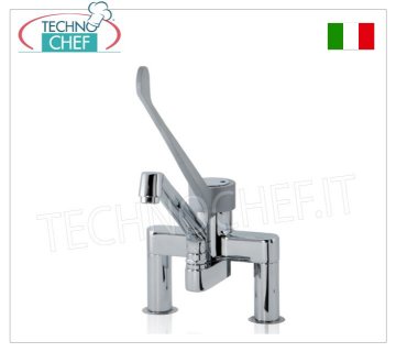 Grifo mezclador de DOS ORIFICIOS, monomando con caño de 18 y 27 cm