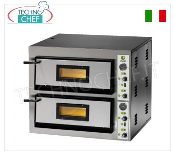 FIMAR - Horno de pizza eléctrico para 6+6 pizzas, 2 cámaras independientes de 61x91 cm, mandos mecánicos, mod. FME6+6