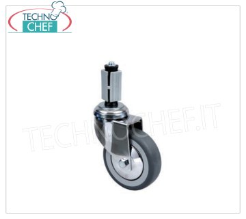 Rueda giratoria sin freno para pata cuadrada de 40x40 mm