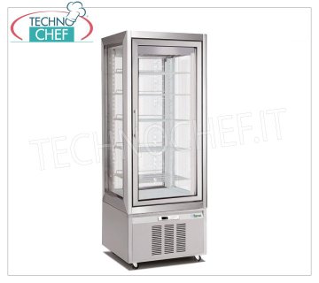 Vitrina pastelera 4 lados, ventilada, temp. -2°/+15°C, 5 estantes, Clase A, mod.G-VGP420TN