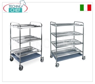 Carro escurridor de platos y vasos de acero inoxidable