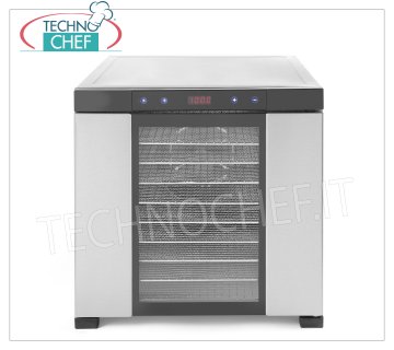 Technochef - SECADOR PROFESIONAL para FRUTAS y VERDURAS con 10 BANDEJAS DE ACERO INOXIDABLE, Mod. 229026