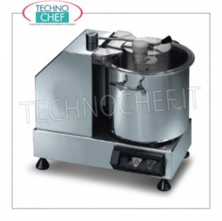 SIRMAN - Cortador de mesa con bol de 5,3 litros, Profesional en 3 Versiones CORTADOR DE MESA DE ACERO INOXIDABLE, capacidad vaso 5,3 lt, velocidad 2.800 rpm, V.230/1, Kw.0,35, Peso 11 Kg, dim.mm.365x305x320h