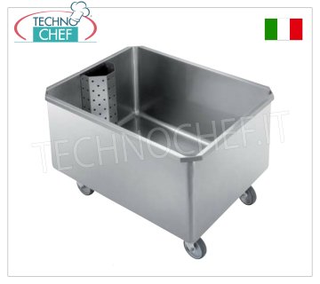 Bañera con ruedas, rejilla extraíble y grifo de vaciado, dimensiones mm. 800x600x580h