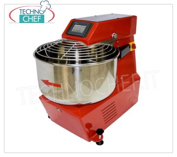 MEZCLADOR ESPIRAL ALTA HIDRATACIÓN 42 kg, cuba 50 lt, 2 VELOCIDADES - 2 Motores, Inversión rotación cuba, mod.3000/R422 REVOLUTION Amasadora de espiral para MASA DE ALTA HIDRATACIÓN de 42 kg, cuba de 50 lt, 2 VELOCIDADES - 2 Motores, VARIADOR CONTINUO para cuba y espiral, Invers. rotación bol, Spaccapasta con SENSOR TÉRMICO, V.400/3+N, Kw.2,57, Peso 135 Kg, dim. c.822x530x751h