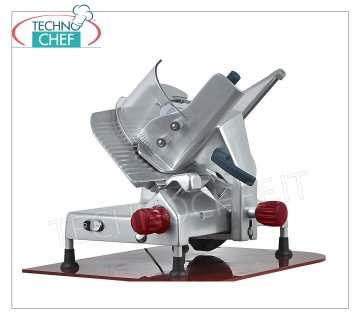 TECHNOCHEF - Cortadora de volante manual, hoja Ø 300 mm, Profesional, Mod.300 / 10 Rebanador manual FLYWHEEL, diámetro de la hoja 300 mm, color estándar ROJO o personalizable en la escala RAL, peso 44.5 kg, dim.mm.775x570x680h