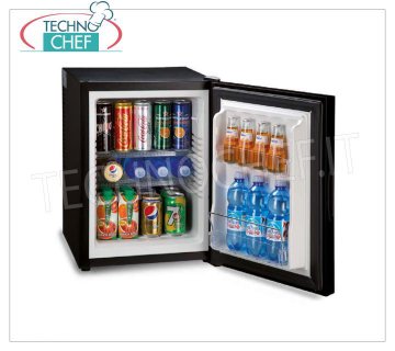 Frigorífico Minibar para Hoteles, TERMOELÉCTRICO, con PUERTA DE ESPEJO, Potencia 65 W, 40 litros, clase A+, mod. TP40NS Frigorífico Minibar TERMOELÉCTRICO con PUERTA ESPEJO para habitación de hotel, clase A+, capacidad 40 lt, temperatura +8°/+14°C, V.230/1, Kw.0,065, Peso 18 Kg, dim.cm.40,5x44, 3x54 , 6h