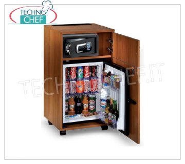 Technochef - Frigor Minibar para habitación de hotel con armario y compartimento de almacenamiento, lt. 40, Frigorífico minibar para habitación de hotel insertado en armario con compartimento de almacenamiento, capacidad 40 lt, temperatura + 8 ° / + 14 ° C, V.230 / 1, Kw.0.06-0.075, Peso 40 Kg, dim.mm.947x500x495h