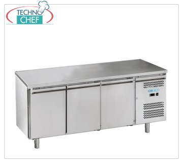 Forcold - Mesa Frigorífica, Temp.-18°/-22°C, 3 Puertas, Con Monobloc, Sistema Enchufable, Clase E, Gas R290, mod.M-GN3100BT-FC Congelador Congelador Mesa 3 Puertas, con Monobloc, sistema enchufable, capacidad 417 litros, temperatura -18°/-22°C, ventilado, Gastronorm 1/1, ECOLÓGICO en Clase E, Gas 290, V.230/1, Kw .0,675, Peso 117 Kg, dim.mm.1795x700x850h