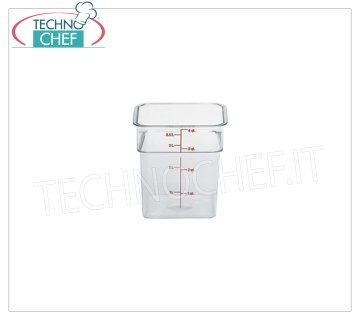 tarros de almacenamiento de alimentos Contenedor cuadrado para almacenamiento, CAMBRO, Lt.3,8