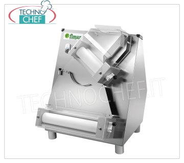 FIMAR - Rodillo para masa de pizza en acero inoxidable con dos pares de rodillos inclinados de 320 mm
