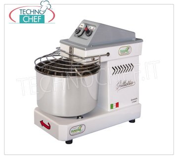 FAMAG - Grillete, Amasadora Espiral 5 Kg, 10 VELOCIDADES, mod. IM5/230/10V HH (ALTA HIDRATACIÓN) FAMAG GRILLETTA Amasadora Profesional de Espiral con cabezal y cubeta fija de 7 litros, capacidad masa 5 Kg, 10 VELOCIDADES, para MASA DE ALTA HIDRATACIÓN, V 230/1, kW 0,35, Peso 27 Kg, dim. milímetro 450x260x430h