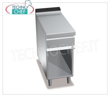 TECHNOCHEF - ENCIMERA NEUTRA sobre MUEBLE ABIERTO, 1 módulo de 400 mm, Mod.N9T4M ENCIMERA NEUTRA sobre MUEBLE ABIERTO, BERTOS, Línea MAXIMA 900, Serie WORKING, 1 módulo de 400 mm, Peso 35 Kg, dim.mm.400x900x900h