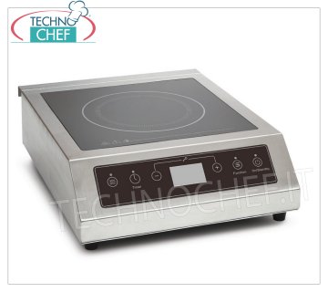 Technochef - PLACA DE INDUCCIÓN DIGITAL 3500 Watt, SUPERFICIE INDUCTIVA Ø de 120 a 260 mm PLACA DE INDUCCIÓN para mesa, SUPERFICIE INDUCTIVA: diámetro de 120 a 260 mm, temperatura ajustable de 35°C a 240°C, controles digitales, V.230/1, Kw.3,5, Peso 5,7 Kg, dim. mm .340x435x120h