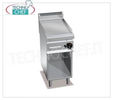 FRY TOP A GAS con PLACA LISA en MULTISARTÉN, sobre MUEBLE ABIERTO, mod.G7FL4M FRY TOP A GAS con PLACA LISA, BERTOS, Línea MACROS 700, Serie MULTIPAN, 1 módulo en COMPARTIMENTO ABIERTO con ZONA DE COCCIÓN mm 395x500, potencia térmica Kw.6,9, Peso 50 Kg, dim.mm.400x700x900h