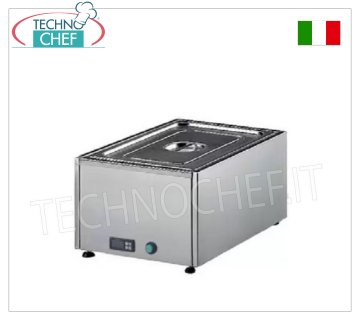 Technochef - MESA BAÑO MARÍA ELÉCTRICA, Capacidad 1 x GN 1/1, mod.357.A Mesa baño maría eléctrica, capacidad 1 bandeja GN 1/1 - h 150 mm (excluida), termostato digital 30-90°C, V.230/1, Kw.1,5, dim.mm.590x430x300h