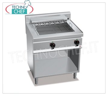 TECHNOCHEF - PARRILLA ELÉCTRICA, Módulo DOBLE sobre MUEBLE ABIERTO, Kw.8,16, Mod.E7CG80M PARRILLA ELÉCTRICA, BERTOS, Línea MACROS 700, Serie PARRILLA ELÉCTRICA, DOBLE módulo sobre MUEBLE ABIERTO, MANDOS INDEPENDIENTES, V.400/3+N, Kw.8,16, Peso 92 Kg, dim.mm.800x700x900h