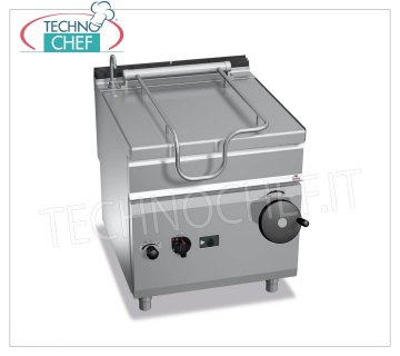 Technochef - Sartén a Gas, Volteo Manual, Capacidad lt.80, Mod.G9BR8/I Sartén basculante a gas, BERTOS, Línea MAXIMA 900, Serie MAXI-80, con depósito de acero inoxidable de 80 l, basculante manual, Potencia térmica Kw.20, Peso 147 Kg, dim.mm.800x900x900h